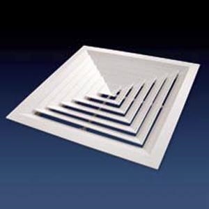 300mm Sq O-A 4Way Ceiling Deffuser c-w OBD-White- - Metal